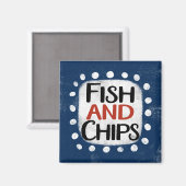 Aimant Réfrigérateur Poisson Et Chips (Recto/Verso)