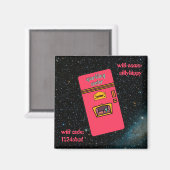 Aimant réfrigérateur rétro des années 1960 dans l'espace (Recto/Verso)