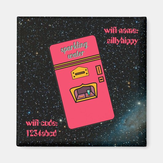 Aimant réfrigérateur rétro des années 1960 dans l'espace (Devant)