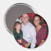 Aimant Réfrigérateur rond Modèle photo de Noël (Recto/Verso)