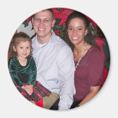 Aimant Réfrigérateur rond Modèle photo de Noël (Devant)