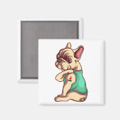 Aimant Réfrigérateur Visage pour Chien-taule Franç (Recto/Verso)