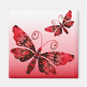 Aimant "Regal Butterfly" (rouge) de Cheryl Daniels