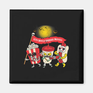 Aimant Regarder des films d'horreur Halloween drôle de sq