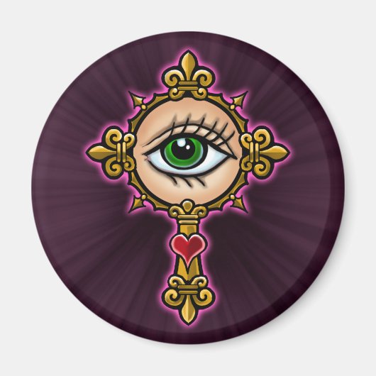 Aimant Regarder la conception de croix d'oeil (Devant)