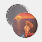 Aimant Regarder l'aimant d'art de la sirène du soleil cou (Recto/Verso)