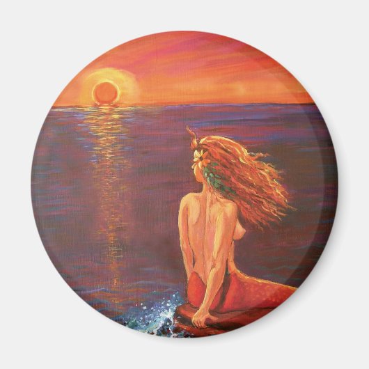 Aimant Regarder l'aimant d'art de la sirène du soleil cou (Devant)