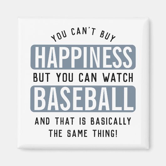 Aimant Regarder le baseball est le bonheur Drôle Baseball (Devant)