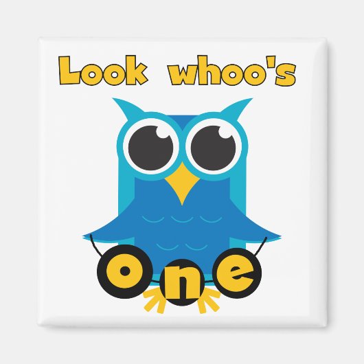 Aimant Regardez les 1 t-shirts et cadeaux de Whoo (Devant)