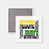 Aimant Reggae Jamaïque Dance Hall Cube, 3 couleurs (Recto/Verso)