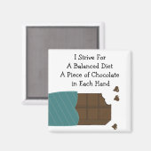 Aimant Régime équilibré - Chocolat dans chaque main (Recto/Verso)