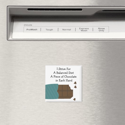 Aimant Régime équilibré - Chocolat dans chaque main (In Situ (Lave-vaisselle))