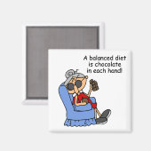 Aimant Régime équilibré de chocolat (Recto/Verso)