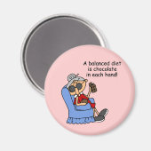 Aimant Régime équilibré de chocolat (Recto/Verso)