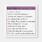 Aimant Règles de la maison (Devant)