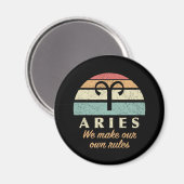 Aimant Règles de Zodiac Funny Aries (Recto/Verso)
