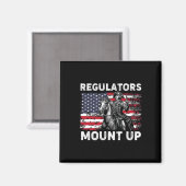 Aimant Régulateurs Rétro Montez Drôle Drapeau Usa Cowboy (Recto/Verso)