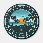 Aimant Rehoboth Beach Delaware Sunset Souvenir 80s (Devant)