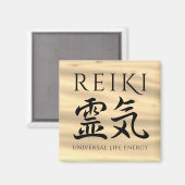 Aimant Reiki 霊 気 Japonais Calligraphic Life Energy (Recto/Verso)