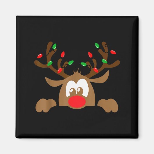 Aimant Reindeer Face Matching Family Christmas Deer Girl (Devant)