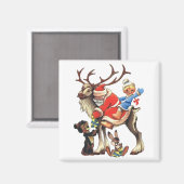 Aimant Reindeer Père Noël (Recto/Verso)