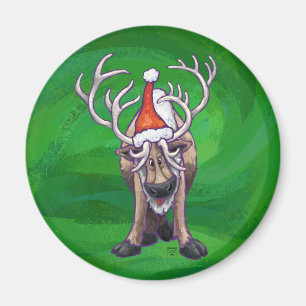 Aimant Reindees Noël Sur Vert