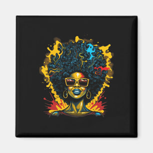 Aimant Reine de drogue de cheveux afro Histoire noire Fil