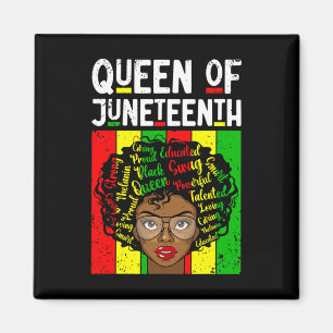 Aimant Reine de Juneteenth Mois de l'histoire des Noirs M