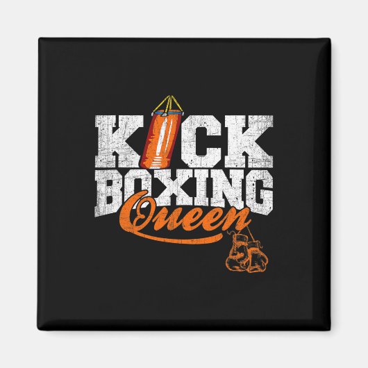 Aimant Reine de kickboxing Kickboxer Workout Graphique (Devant)