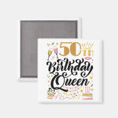 Aimant Reine du 50e anniversaire (Recto/Verso)