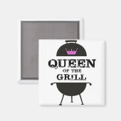 Aimant Reine Du Grill, Couronne Rose Noire (Recto/Verso)