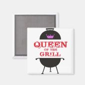 Aimant Reine Du Grill, Rouge Couronne Rose (Recto/Verso)