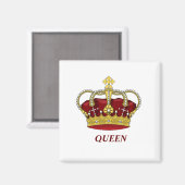 Aimant Reine rouge avec couronne (Recto/Verso)