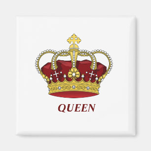 Aimant Reine rouge avec couronne