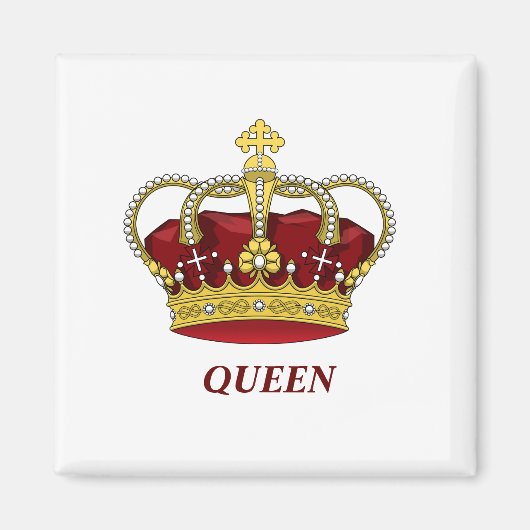 Aimant Reine rouge avec couronne (Devant)