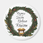 Aimant Réjouissez-vous et croyez la nativité (Devant)