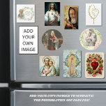 Aimant Religieux catholique Vierge Marie Jésus<br><div class="desc">C'est une belle image de la Vierge Marie avec Jésus et un agneau avec roses roses et verdure.</div>