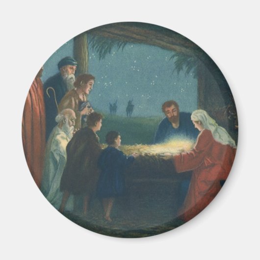 Aimant Religion vintage, Adoration des bergers (Devant)