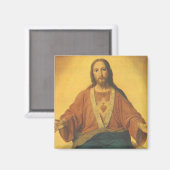 Aimant Religion vintage, Sacré Coeur de Jésus-Christ (Recto/Verso)