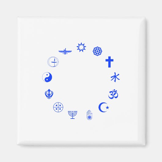 Aimant Religions du monde bleu (Devant)