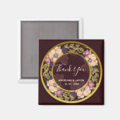 Aimant Remerciement de mariage bordeaux (Recto/Verso)