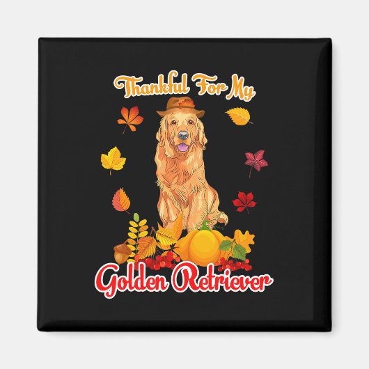 Aimant Remerciements Pour Mon Golden Retriever Thanksgivi (Devant)