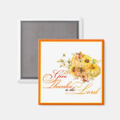 Aimant Remerciez le Seigneur Thanksgiving (Recto/Verso)