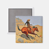 Aimant Remington - Le Cowboy, célèbre peinture (Recto/Verso)
