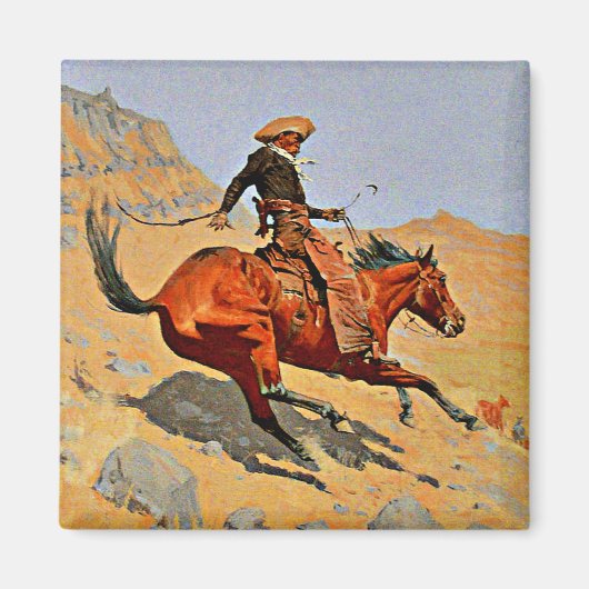 Aimant Remington - Le Cowboy, célèbre peinture (Devant)