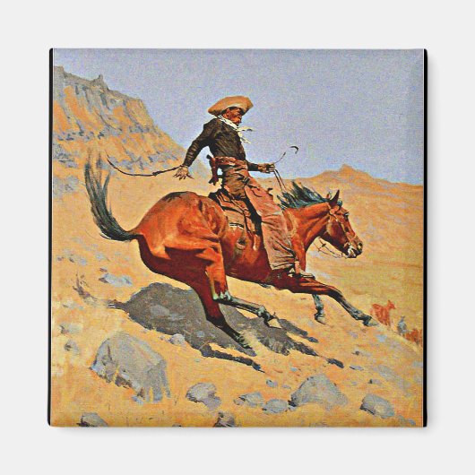 Aimant Remington - Le Cowboy, célèbre peinture (Devant)
