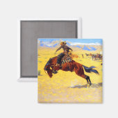 Aimant Remington Old West Horse et Cowboy (Recto/Verso)