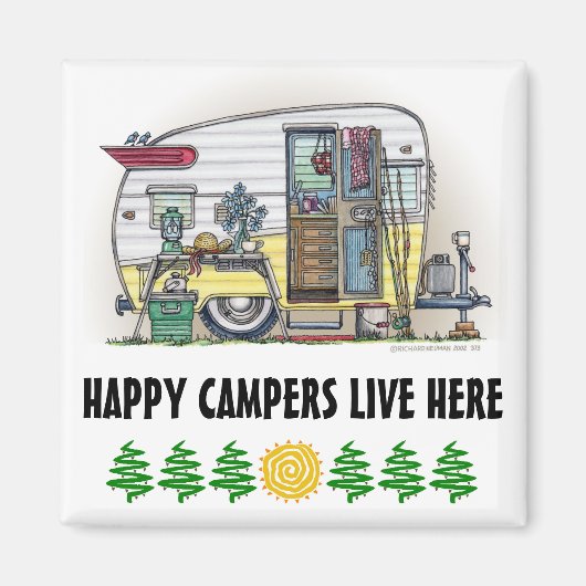 Aimant Remorque Camper Shasta RV (Devant)