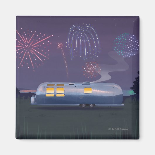 Aimant Remorque Voyage Silver RV & Night Sky (Devant)