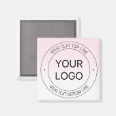 Aimant Remplacement de logo facile & Texte éditable Rose (Recto/Verso)